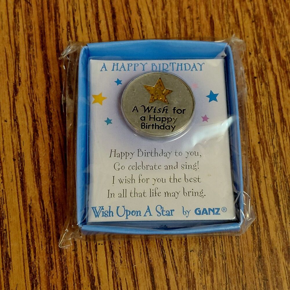 A Wish for a Happy Birthday Pocket Token by Ganz New